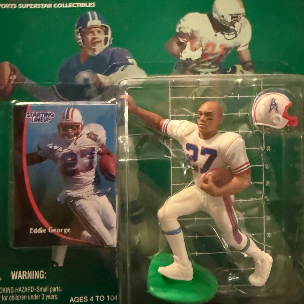Eddie George Houston Oilers 1998 NFL Action Figure Exclusive NFL Collector card